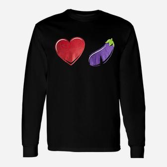 Love Eggplant Funny Gay Pride Humor Lgbtq Silly Joke For Men Women Unisex Long Sleeve | Crazezy