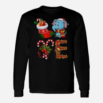 Love Elephant Christmas Funny Santa Hat Christmas Unisex Long Sleeve | Crazezy
