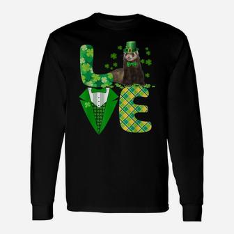 Love Ferret Leprechaun Irish Shamrockin St Patrick Day Unisex Long Sleeve | Crazezy