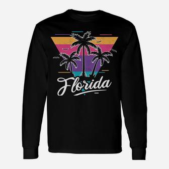 Love Florida Vintage Gift Sunset Style Design Idea 80S Sweatshirt Unisex Long Sleeve | Crazezy UK