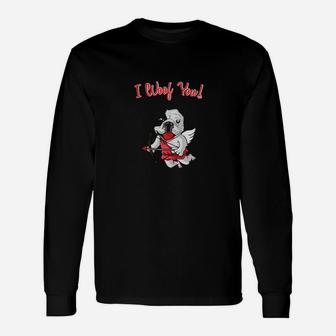 I Love My French Bulldog Frenchie Cupid Dog Valentines Day Long Sleeve T-Shirt - Monsterry