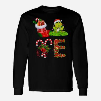Love Frog Christmas Lights Funny Santa Hat Christmas Unisex Long Sleeve | Crazezy