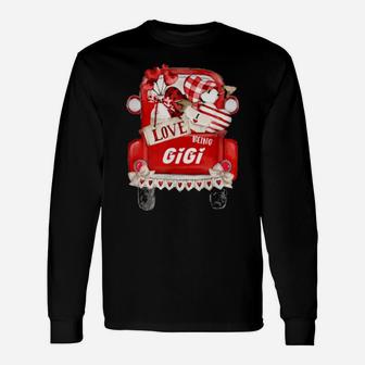 I Love Being Gigi Truck Gnome Valentines Day Long Sleeve T-Shirt - Monsterry UK