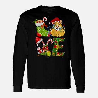 Love Guinea Pig Christmas Lights Funny Santa Hat Christmas Raglan Baseball Tee Unisex Long Sleeve | Crazezy UK