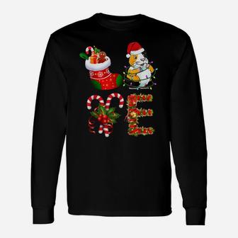 Love Guinea Pig Christmas Lights Funny Santa Hat Christmas Unisex Long Sleeve | Crazezy