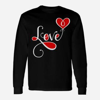 Love Heart's Cute Valentine Fun Long Sleeve T-Shirt - Monsterry