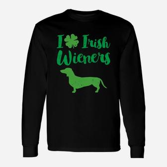 Love Irish Wieners St Pattys Dachshund Long Sleeve T-Shirt - Thegiftio UK