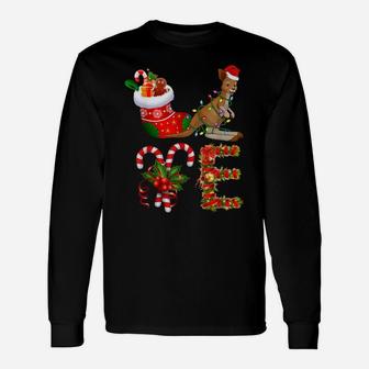 Love Kangaroo Christmas Funny Santa Hat Christmas Unisex Long Sleeve | Crazezy UK