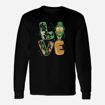 Love Lucky Leprechaun Gnome Shamrock Irish Happy Patrick Day Long Sleeve T-Shirt - Monsterry DE