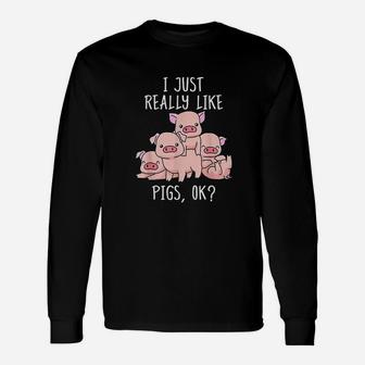 Love Pig Women Pig Gifts Pigs Unisex Long Sleeve | Crazezy UK