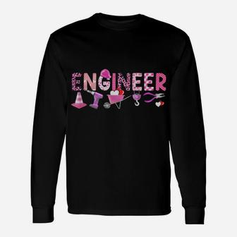 Love Pink Engineer Happy Valentine Day Awesome Long Sleeve T-Shirt - Monsterry