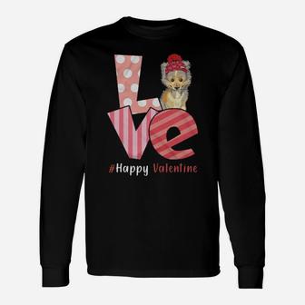 Love Shetland Sheepdog Happy Valentine Day Awesome Long Sleeve T-Shirt - Monsterry