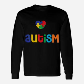 I Love Someone With Autism Puzzle Heart Valentines Day Long Sleeve T-Shirt - Monsterry