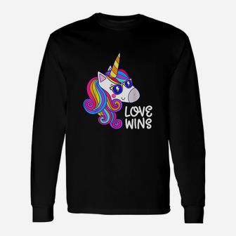 Love Wins Unicorn Unisex Long Sleeve | Crazezy