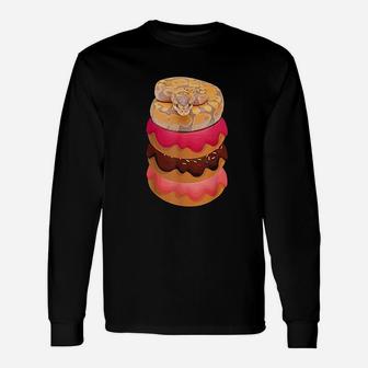 Lovers Ball Python With Doughnuts Unisex Long Sleeve | Crazezy