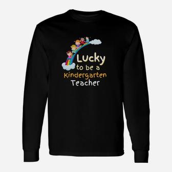 Lucky To Be A Kindergarten Teacher St Patricks Day Irish Long Sleeve T-Shirt - Monsterry UK