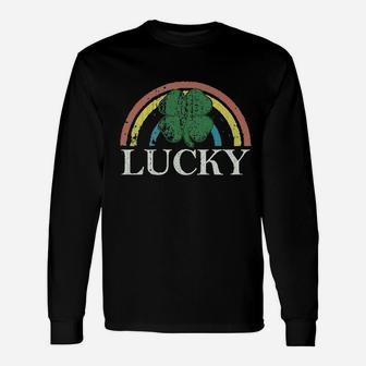 Lucky Shamrock St Patrick Day Saint Paddys Rainbow Irish Long Sleeve T-Shirt - Thegiftio UK