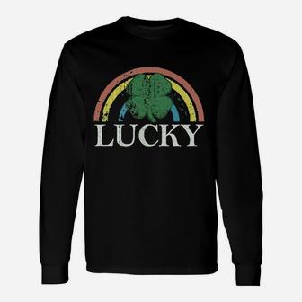 Lucky Shamrock St Patrick's Day Saint Paddy's Rainbow Irish Long Sleeve T-Shirt - Thegiftio UK