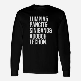 Lumpia Pancit Sinigang Adobo Lechon Filipino Food Pinoy Long Sleeve T-Shirt - Thegiftio UK