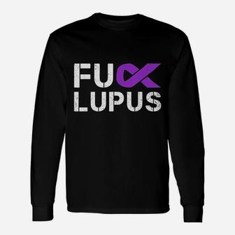 Lupus Awareness Month Purple Ribbon Long Sleeve T-Shirt - Thegiftio UK