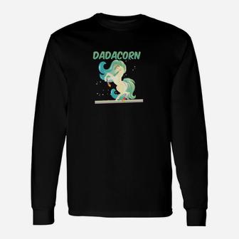 Lustiges Dadacorn Einhorn Papa Langarmshirts, Einzigartiges Design für Väter - Seseable