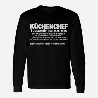 Lustiges Küchenchef Langarmshirts mit Koch Definition, Perfekt für Köche - Seseable