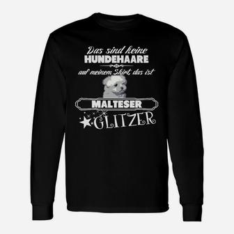 Lustiges Malteser Glitzer Langarmshirts für Hundefreunde - Seseable