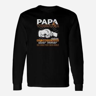 Lustiges Vatertag Langarmshirts mit Papa & Tochter Spruch, Schwarzes Herren Motiv-Langarmshirts - Seseable