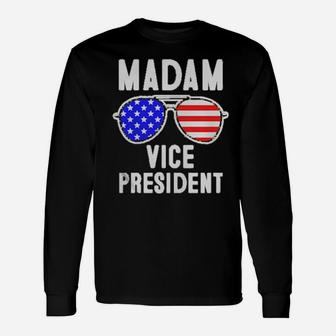 Madam Vice President Glasses American Flag Long Sleeve T-Shirt - Monsterry DE