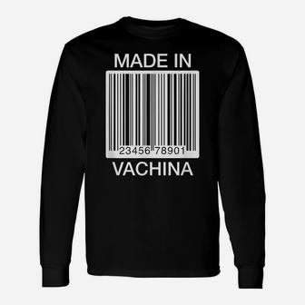 Made In Vachina Upc Symbol Scanner Bar Code Unisex Long Sleeve | Crazezy