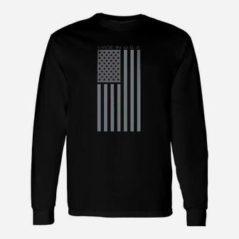 Made Usa Flag Subdued Banner Unisex Long Sleeve | Crazezy