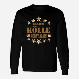 Make Köln Great Again Schwarzes Langarmshirts mit Goldstern-Design, Urban Fashion - Seseable