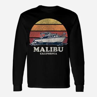 Malibu Ca Vintage Boating 70S Retro Boat Design Unisex Long Sleeve | Crazezy
