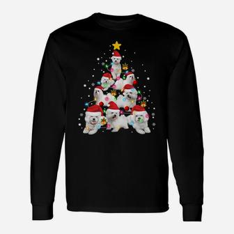 Maltese Dog Christmas Tree Funny Xmas Maltese Lovers Gifts Sweatshirt Unisex Long Sleeve | Crazezy DE