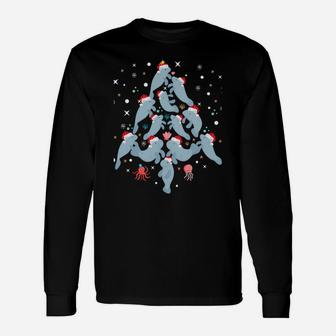 Manatee Christmas Tree Matching Family Funny Xmas Tree Gifts Sweatshirt Unisex Long Sleeve | Crazezy