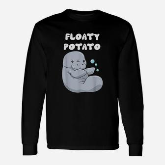 Manatee Save The Manatees Floaty Potato Long Sleeve T-Shirt - Thegiftio UK