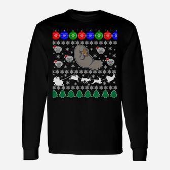 Manatee Sea Cow Ugly Christmas Sweater Xmas Party Fun Jumper Sweatshirt Unisex Long Sleeve | Crazezy UK