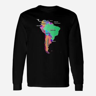 Map Of South America Unisex Long Sleeve | Crazezy DE