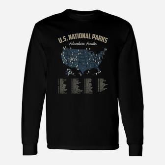 Map Us Camping Hiking Outdoor Unisex Long Sleeve | Crazezy AU