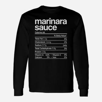 Marinara Sauce Nutrition Fact Funny Thanksgiving Christmas Unisex Long Sleeve | Crazezy DE