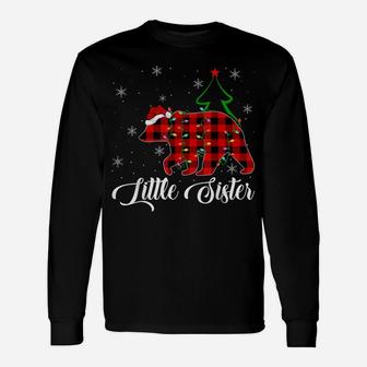 Matching Buffalo Plaid Christmas Little Sister Bear Pajama Unisex Long Sleeve | Crazezy