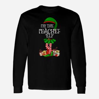 Matching Family Group I'm The Teacher Elf Christmas Sweatshirt Unisex Long Sleeve | Crazezy CA