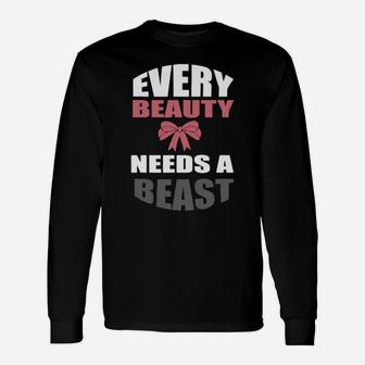 Matching Set Beauty Beast Couples Love Valentine's Day Long Sleeve T-Shirt - Monsterry