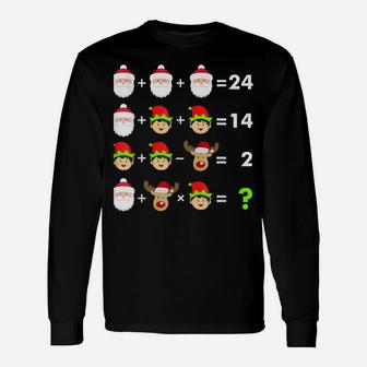 Math Teacher Christmas Bedmas Math Equation Xmas Holiday Unisex Long Sleeve | Crazezy UK