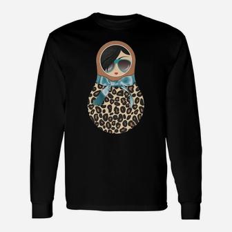 Matryoshka Sweta Bow Cool Style Animal Print Sweatshirt Unisex Long Sleeve | Crazezy CA