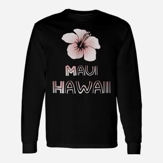 Maui Hawaii Hibiscus Flower Unisex Long Sleeve | Crazezy
