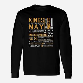 May Birthday Kings Are Born In May Unisex Long Sleeve | Crazezy AU