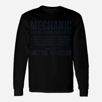 Mechanic Definition Funny Noun Meaning Vintage Gifts Men Raglan Baseball Tee Unisex Long Sleeve | Crazezy DE