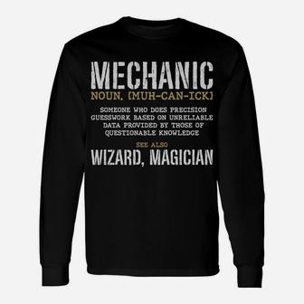 Mechanic Definition Funny Noun Meaning Vintage Gifts Men Sweatshirt Unisex Long Sleeve | Crazezy