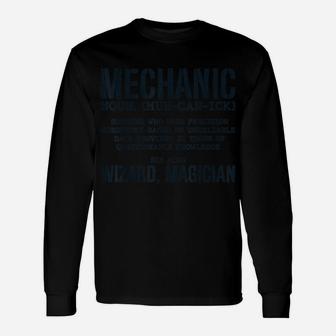 Mechanic Definition Funny Noun Meaning Vintage Gifts Men Unisex Long Sleeve | Crazezy CA